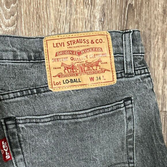 Levis lo ball gray black washed denim jeans 34x34 - Picture 7 of 9